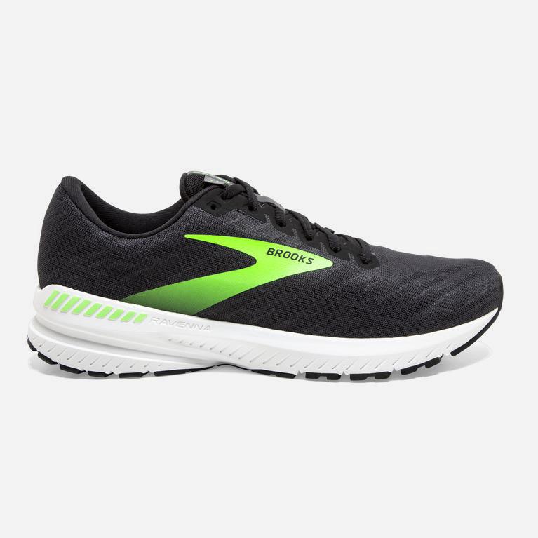 Brooks Ravenna 11 Israel - Men's Road Running Shoes - Ebony/Black/Gecko (92617-XLIB)